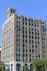 Fototapeta premium exterior building detail of Balfour Building, northeast corner of Spadina Av and Adelaide St W, designed by Benjamin Brown, 1930 (119 Spadina Av), Toronto