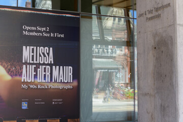 Fototapeta premium poster outside the Art Gallery of Ontario for Melissa auf der Maur exhibition, Toronto