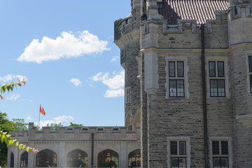 Fototapeta premium detail of Casa Loma designed by Edward James Lennox for Sir Henry Pellatt and wife Lady Mary in fantasy gothic revival, Toronto (conservatory)
