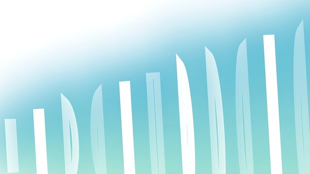 Abstract light blue gradient background with surfboard silhouette shapes and copy space