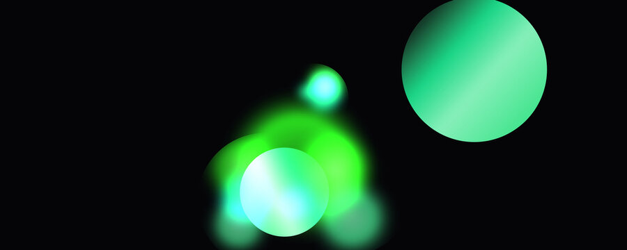 Orbes lumineux et cercles fluorescents : bulles color&eacute;es, halos n&eacute;ons, brillance et scintillement dans l'espace