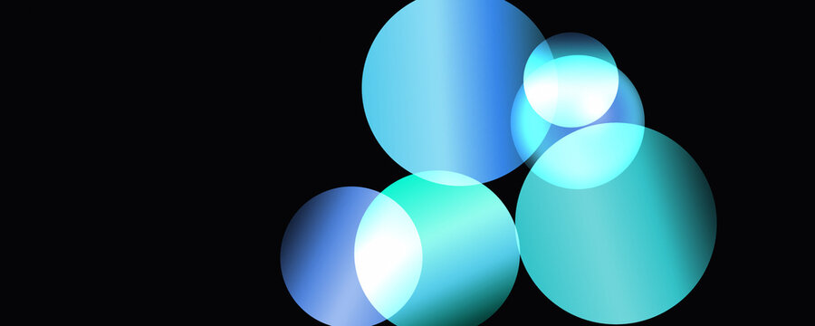 Orbes lumineux et cercles fluorescents : bulles color&eacute;es, halos n&eacute;ons, brillance et scintillement dans l'espace