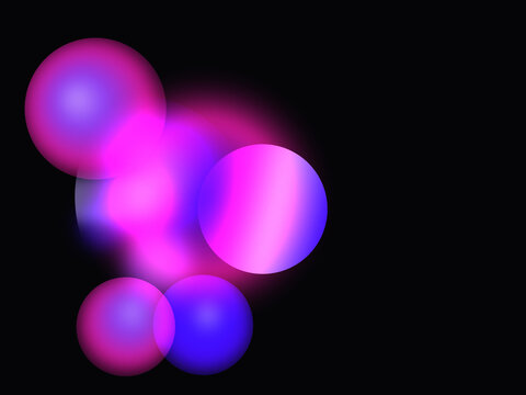 Orbes lumineux et cercles fluorescents : bulles color&eacute;es, halos n&eacute;ons, brillance et scintillement dans l'espace