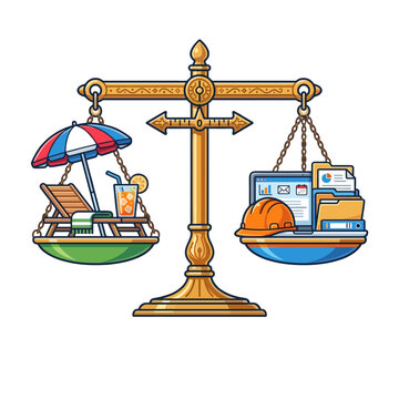 Work Life Balance Scale Flat Vector Icon for Employee Wellness