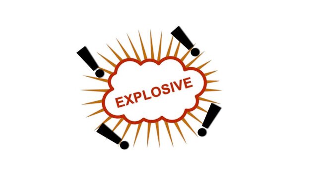 Explosive comic book style speech bubble animation with exclamation marks for dynamic motion and alert notifications