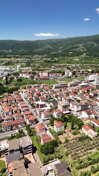 Aerial view of Pistoia cityscape during a beautiful summer