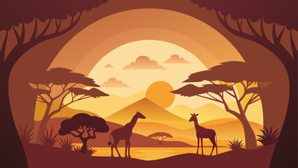 Serene sunset in the savannah © Devili