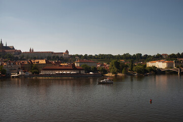 Naklejka premium Beautiful view of the Vltava river in Prague