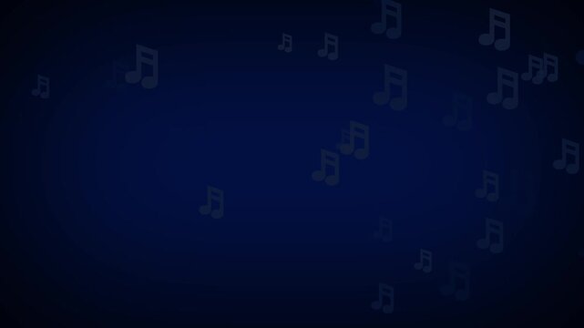 Melody sound music notes animation displays blue fading treble clefs. Sound music melody notes background offers smooth acoustic backdrop art. Music notes loop is clean.