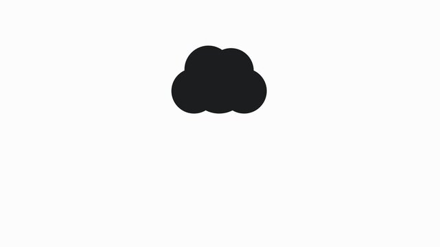 Rain Cloud Icon - Flat 2D Animation (4K)