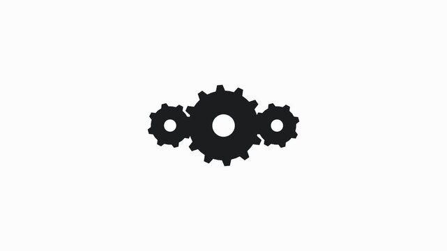 Interlocking Gears - Flat 2D Animation (4K)