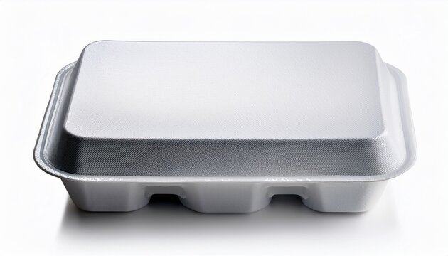 Empty Styrofoam Box Isolated On White Background
