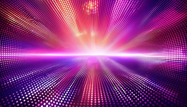Vibrant Purple And Pink Halftone Dots With Bright White Light Streaks
