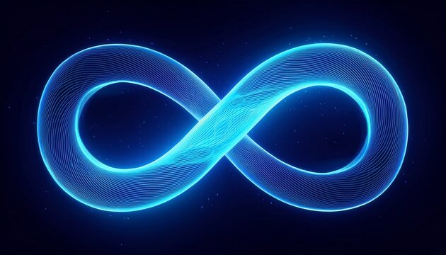 Blue Wavy Infinity Symbol Loop Graphic