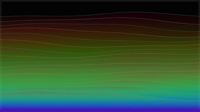 Vibrant abstract background with multicolored wavy lines transitioning through red green blue and purple hues on a dark canvas for modern digital design art