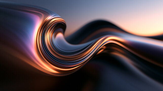 Abstract Futuristic Fluid Wave 3D Render Background
