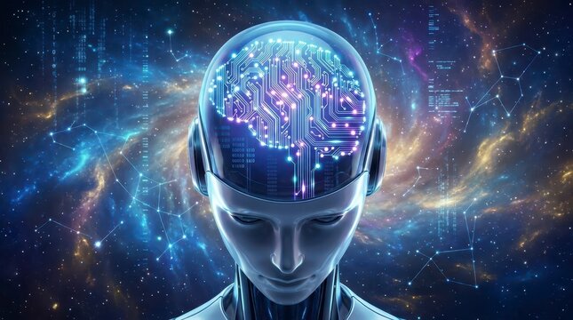 Artificial intelligence robot head with digital brain