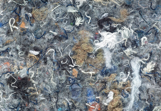 Colorful fiber texture as background, top view. Texture of a polyamide pillow.