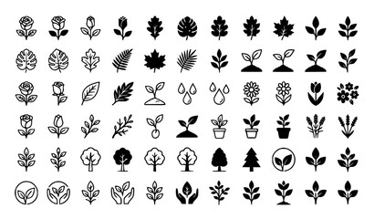 Obraz premium Modern Rose Leaf Plant Logo Vector Pack