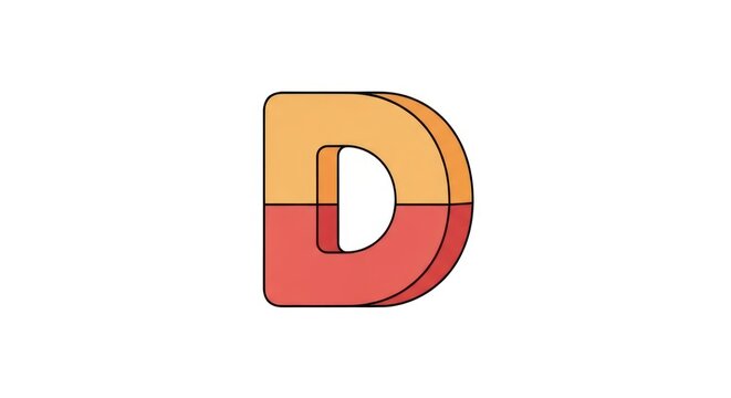 Large 3D Letter D Illustration.