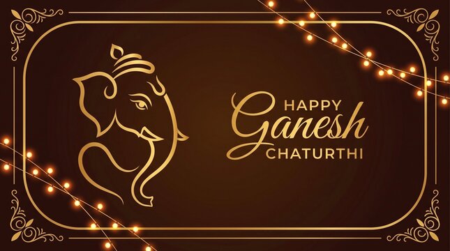 happy ganesh chaturthi festival wishes card banner