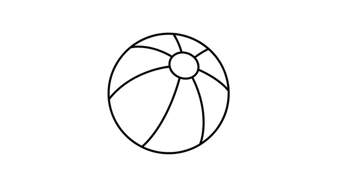 Outline drawing of beach ball or volleyball.