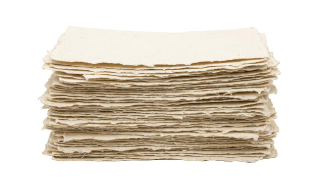 Stack of handmade paper sheets PNG Isolated on transparent background