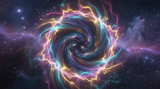 Black hole and nebula in deep space
