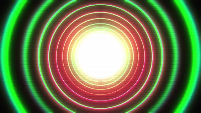 Abstract Strobe VJ Loop With Light Circles
Abstract neon flashy vj loop with strobe light circles and chromatic distortion