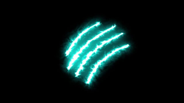 red color claw effect animated animal scratch effect flaming scratch light effect 4k neon fire scratch looping ,fire slash effect on black background.4k video animation.
