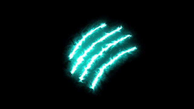 red color claw effect animated animal scratch effect flaming scratch light effect 4k neon fire scratch looping ,fire slash effect on black background.4k video animation.