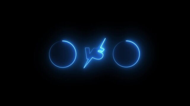 neon Verses 3D text pink and blue Game Play, and fight scene concept Motion graphics Animation HD. Abstract neon verses animated isolated on black background.