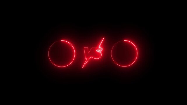 neon Verses 3D text pink and blue Game Play, and fight scene concept Motion graphics Animation HD. Abstract neon verses animated isolated on black background.