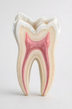 Posterior tooth cross section with visible pulp horns