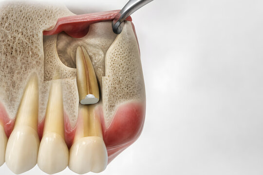 Apicoectomy root tip resection dental surgical illustration
