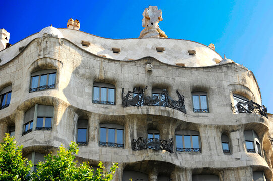 Casa Mil&agrave;, commonly known as La Pedrera, is a famous Modernisme apartment building Barcelona Spain Europe Catalonia . 08.08.26