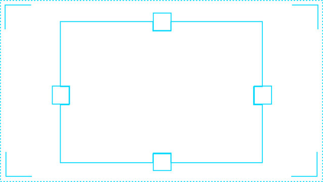Aspect Ratio Frame PNG Overlay, Cyan Vector Composition and Cropping Guide for Video Editing, Motion Graphics, Photography, Digital Screens and Professional Visual Design