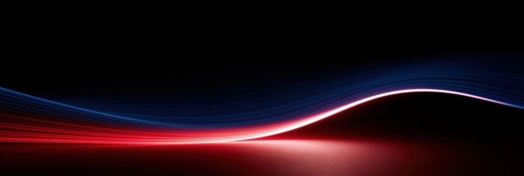 Abstract Red and Blue Light Streaks on Black Background