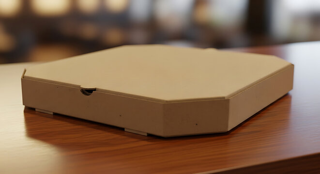 Empty pizza box mockup with blank spaces for text mockup, blank spaces for text