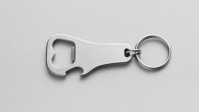 Beer bottle opener keychain side angle composition with dramatic side light and modern styling art