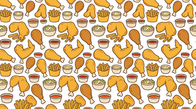 Fried Chicken and Fries Pattern