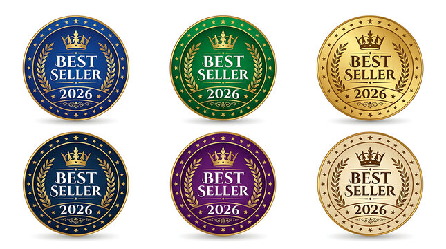 Set of colorful luxury casino chips with gold edges and detailed decorative patterns for gambling games and bets
