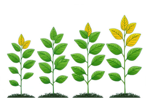 Stages of plant growth illustration on white background