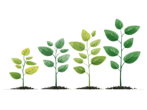 Four Stages of Plant Growth and Progress Concept