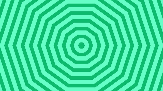 Geometric octagonal concentric rings pattern in shades of green for modern abstract background