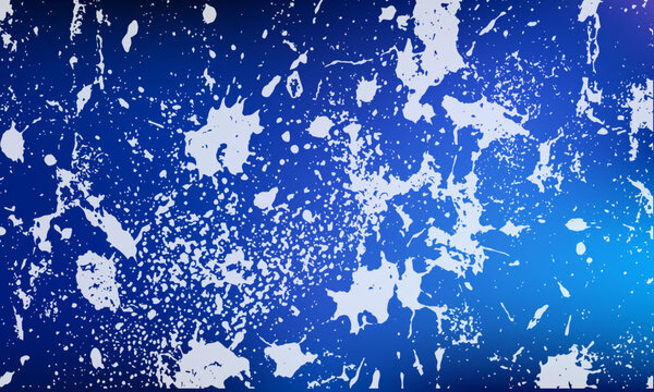 Vibrant blue gradient background with white paint drip splatter
