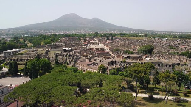 Spectacular drone footage of Pompeii ruins and volcanic