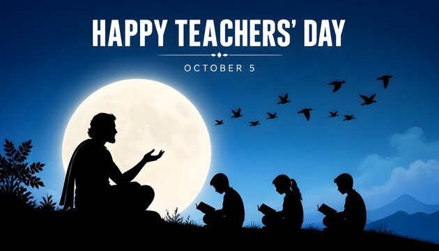 Happy Teacher's day concept vector illustration background. Creative teacher's day vector education concept