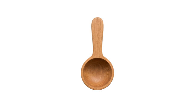 Small wooden measuring spoon on a transparent background PNG file