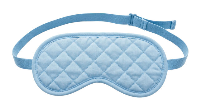 Blue quilted sleep mask on a transparent background PNG file